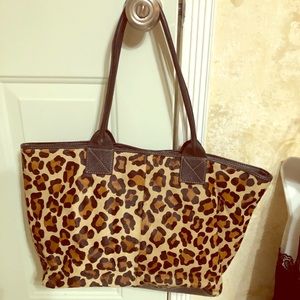 Barrt Barr New York Leopard Leather Tote!